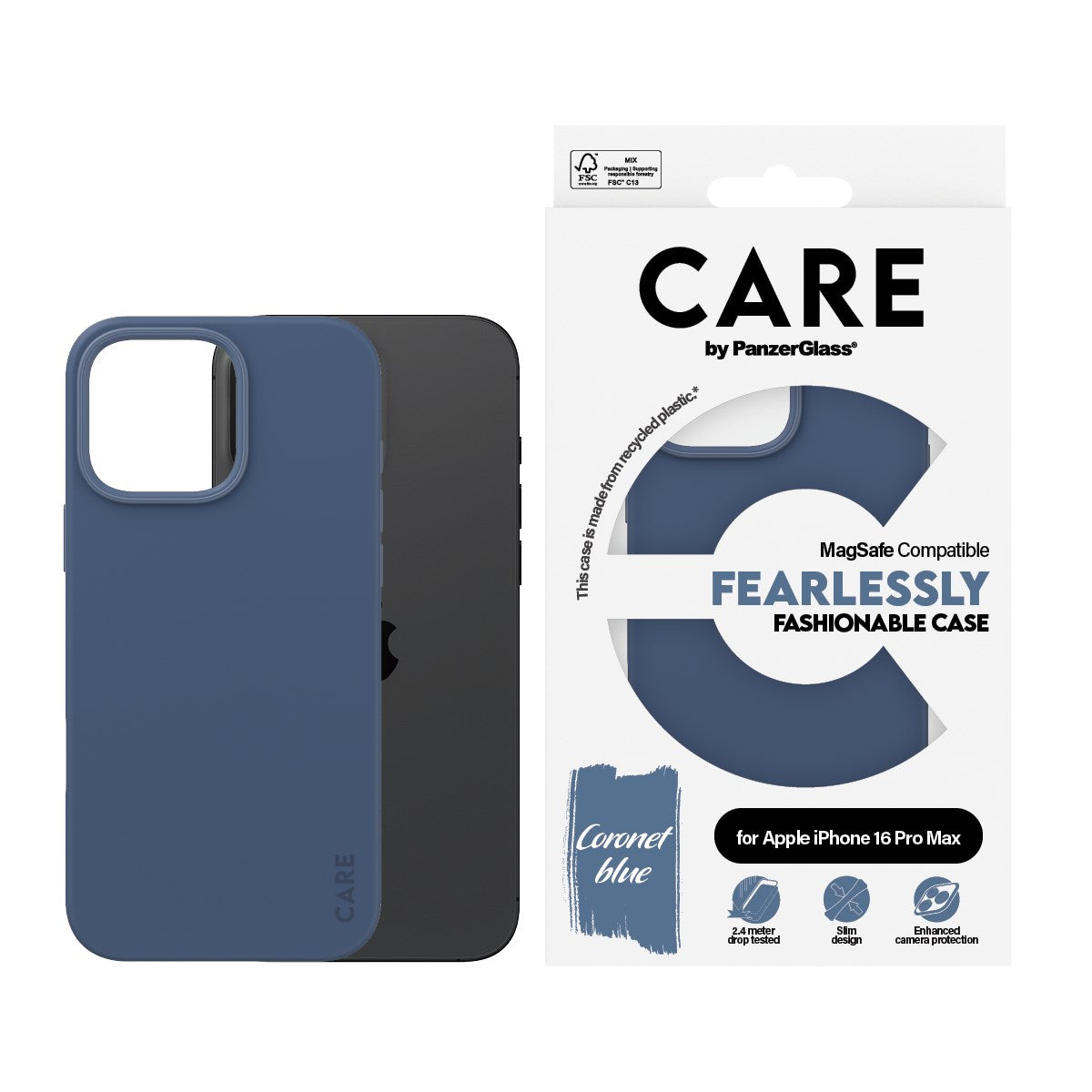 CARE by PanzerGlass® Case Blå m. MagSafe iPhone 16 Pro Max